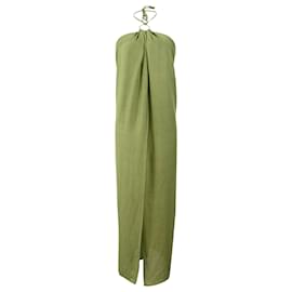 Cult Gaia Sarah Halter Long Top en Lin Vert