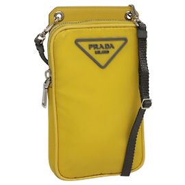 PRADA Borsa a Spalla in Nylon Gialla Auth 111355