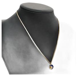 Collana Christian Dior metallo oro Auth FF4623
