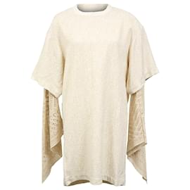 Vestido en capas de viscosa crema con mangas de ganchillo bohemio Chloé Sandy Speckle