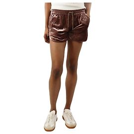 Brunello Cucinelli Pantalones cortos mini de terciopelo rosa - talla XS