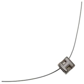 Hermes Cardue Ash Necklace H Cube in Silver - Hermès