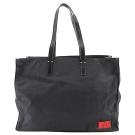 Bolso tote de lona de nylon negro Valentino Garavani