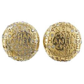 Orecchini a clip in strass placcati oro Chanel