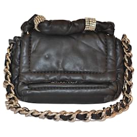 Ermanno Scervino Schultertasche und Handtasche Schwarz Kunstleder