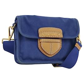 PRADA Borsa a Spalla in Tela Blu Auth 111326