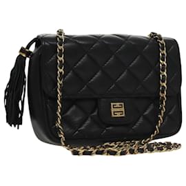 Borsa a spalla a catena in pelle nera e oro Auth 112382 - Givenchy