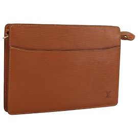 LOUIS VUITTON Epi Pochette Herren Clutch Tasche Zipangu Gold M52528 LV Auth 111730