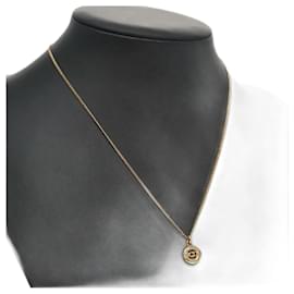 Collana Christian Dior metallo oro Auth FF4664