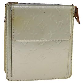 LOUIS VUITTON Monogram Vernis Motto Accessory Pouch Gris M91030 LV Auth 111687