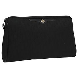 Borsa clutch in tela Trotter Christian Dior nera Auth yk16815