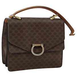 Céline CELINE Macadam Canvas Handtasche aus PVC-Leder in Braun Auth bs21604