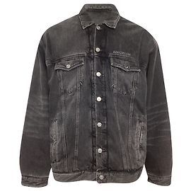 Giacca in denim a specchio Balenciaga in cotone grigio scuro