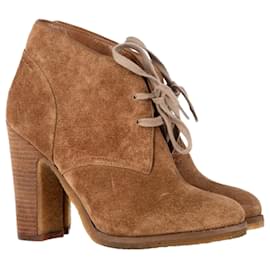 See by Chloé Schnürstiefeletten aus braunem Wildleder