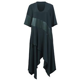 Vestido midi asimétrico Kenzo en poliéster verde