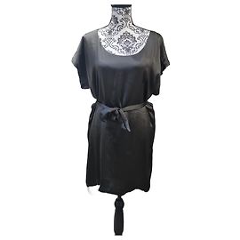 Tara Jarmon Satin Kleid Khaki mit Gürtel