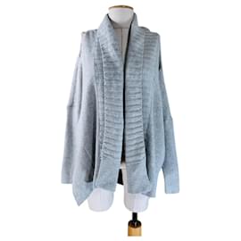 All Saints Able Cardigan offene Schultern Grau