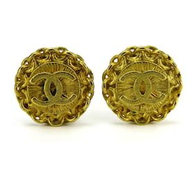 Orecchini placcati in oro Chanel Coco Mark