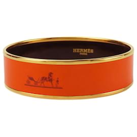 Hermes Orange Enamel Bangle - Hermès
