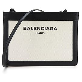 Borsa a spalla Pochette Balenciaga nera e avorio