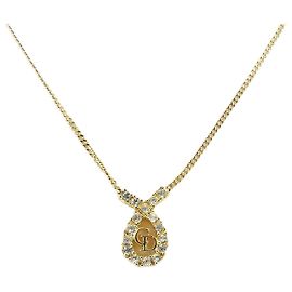 Collana in strass dorato Christian Dior