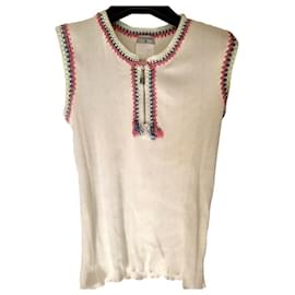 Chanel Cambon Baumwoll Top Weiß