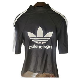 Autre Marque Camiseta de cuello alto Balenciaga x Adidas negra