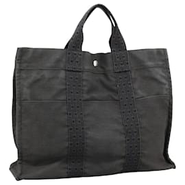 Hermès HERMES Borsa a Mano Her Line MM Tela Grigia Argento Auth bs21952