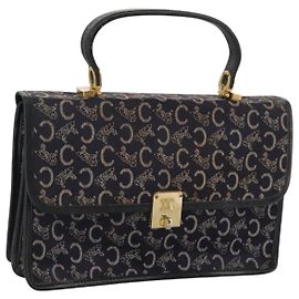 Céline Borsa a mano CELINE C Sulky in tela blu marina Auth 111628