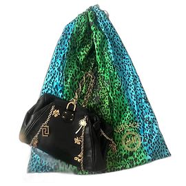 Versace For H&M Clutch Bag aus schwarzem Leder mit Goldketten