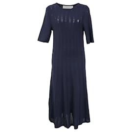 Vestido de longitud media Boss Hugo Boss en viscosa azul marino