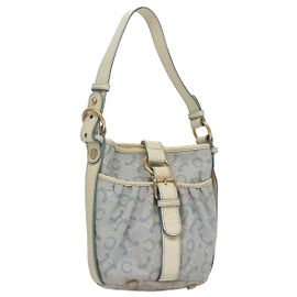 Céline Borsa a spalla in tela Macadam CELINE C azzurro chiaro Auth yk17148