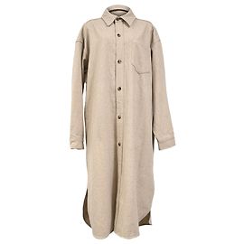 Autre Marque El abrigo largo abotonado Frankie Shop en lana beige