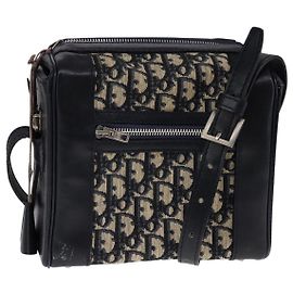 Borsa a spalla in tela Trotter Christian Dior blu Auth 111522