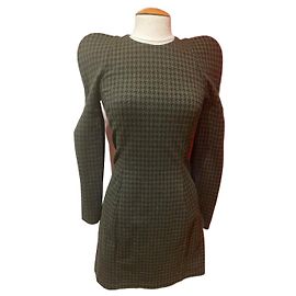 Plein Sud Hahnentritt Kleid Schwarz und Khaki Grün