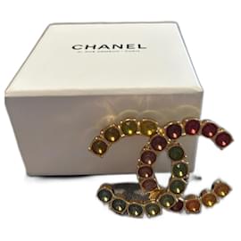 Spilla Chanel CC multicolore in metallo