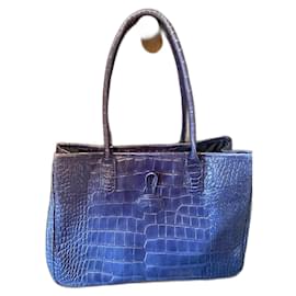 Longchamp Roseau Leather Handbag Blue