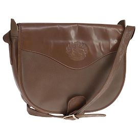 Autre Marque Bolsa de ombro Burberrys em couro marrom prata autêntica bs21793