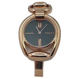 Orologio Gucci Horsebit Oro Rosa e Quadrante Nero YA139507