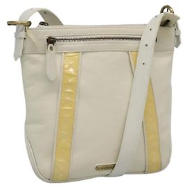 Burberry Schultertasche aus Leder Weiß Auth ti2656