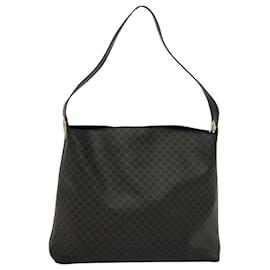 Céline Bolsa de Ombro CELINE Macadam Canvas PVC Couro Preto Ouro Aut mr1013