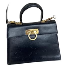 Bolso de mano Salvatore Ferragamo de cuero azul marino