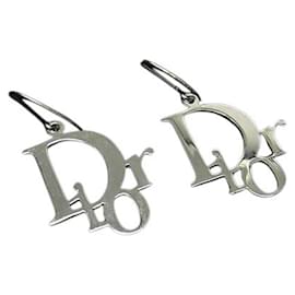 Silberne Creolenohrringe mit Christian Dior Logo