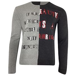 Valentino Garavani Crew Sweatshirt Punk Gedicht Valentino Jamie Reid aus grauer Baumwolle