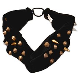Jennifer Behr Turban Kopfband Schwarz Goldene Nieten