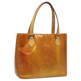 LOUIS VUITTON Monogram Vernis Houston Borsa a Mano Beige M91004 LV Auth hk1984
