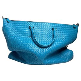 Borsa tote Bottega Veneta in pelle intrecciata blu