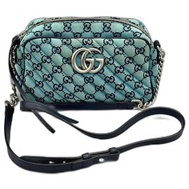 Borsa Gucci GG Marmont in denim blu