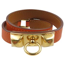 Hermes Rival Double Tour U Stamped Swift Leather Bracelet - Hermès