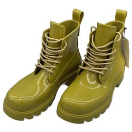 Stivaletti con lacci Bottega Veneta in gomma verde lime